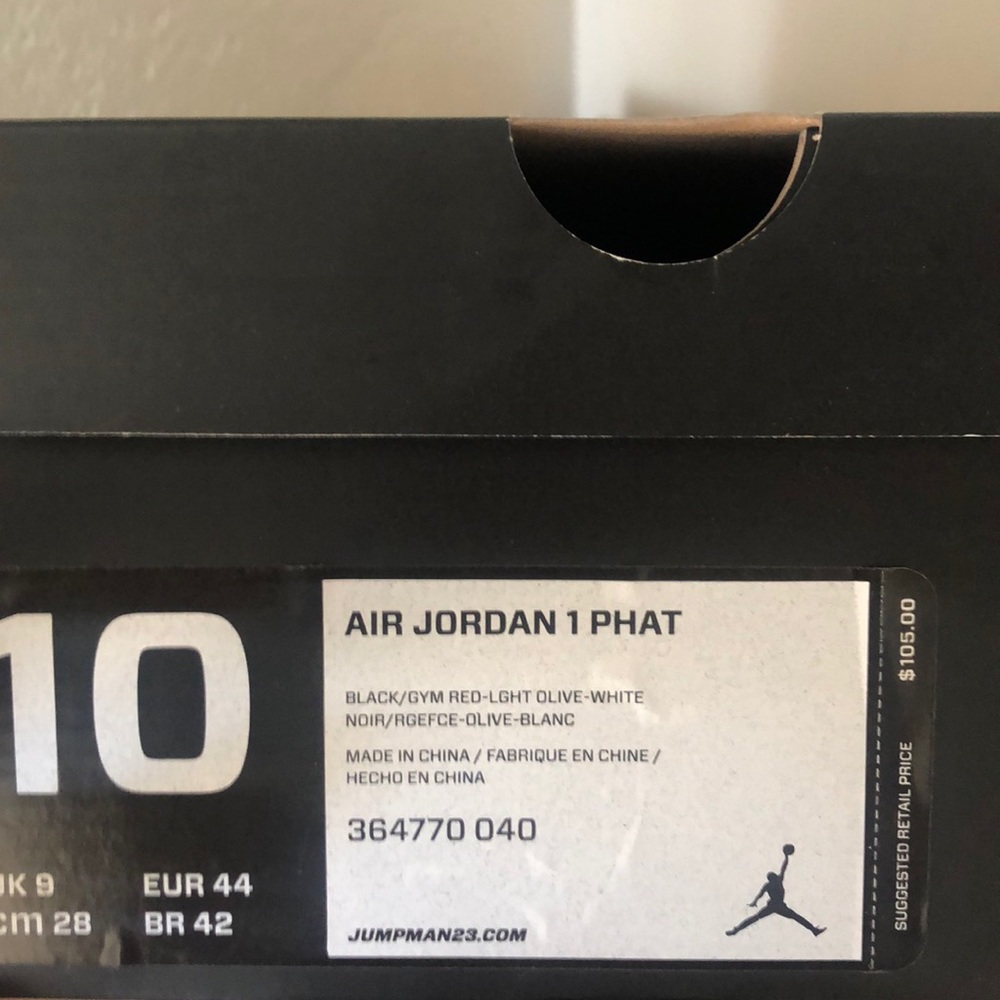 Nike Air Jordan 1 MID SZ 10 BLACK OLIVE RED - Picture 7 of 7